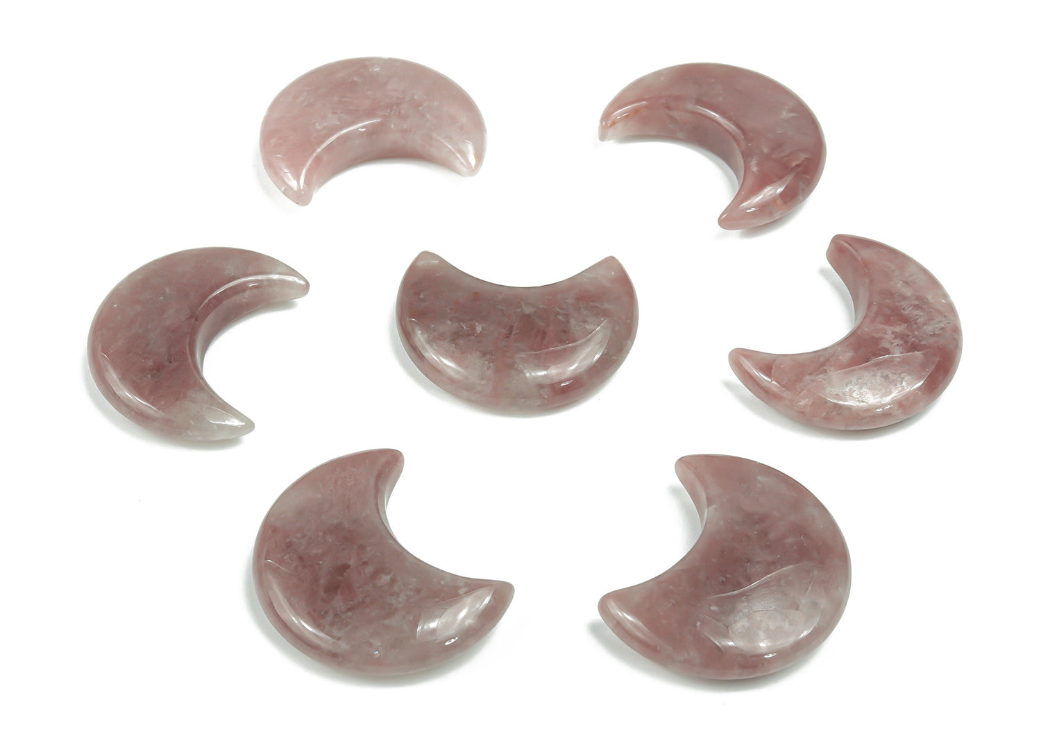 Strawberry Quartz Gemstone Moon - 30mm - MO1032