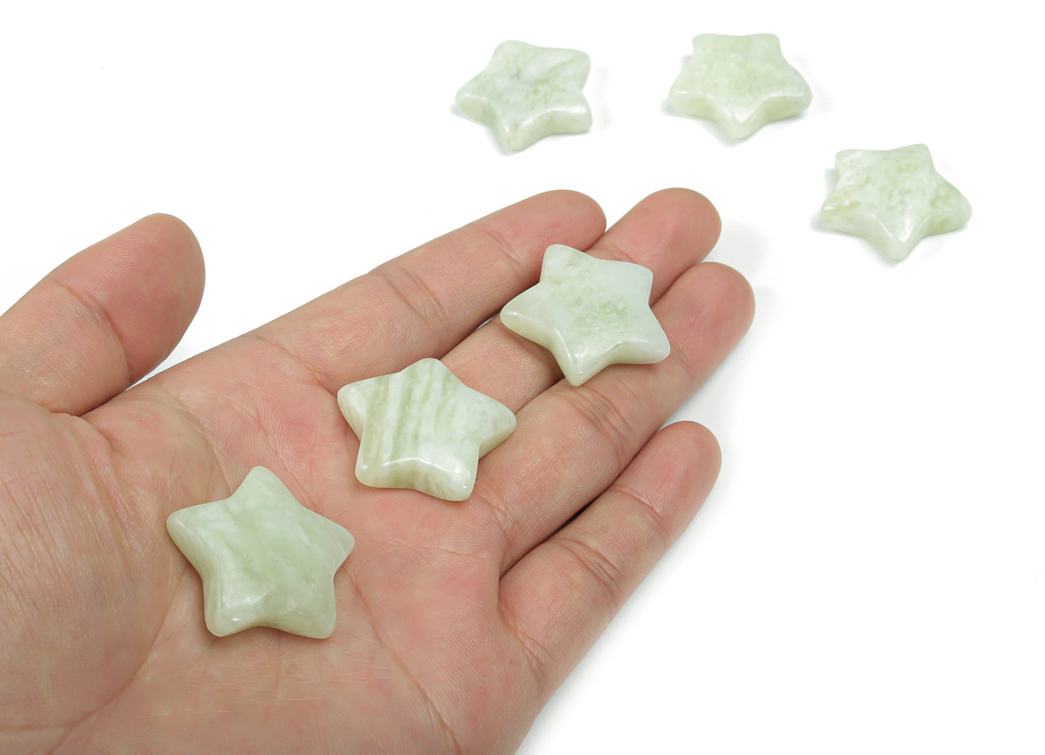 New Jade Star Gemstone - 30mm - ST1046
