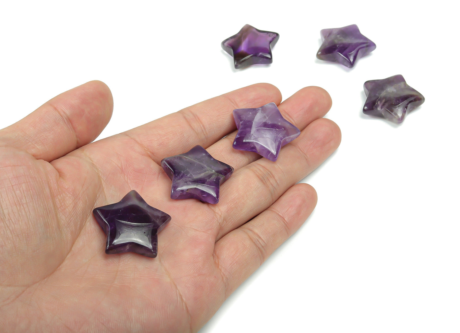 Amethyst Star Gemstone - 30mm - ST1042