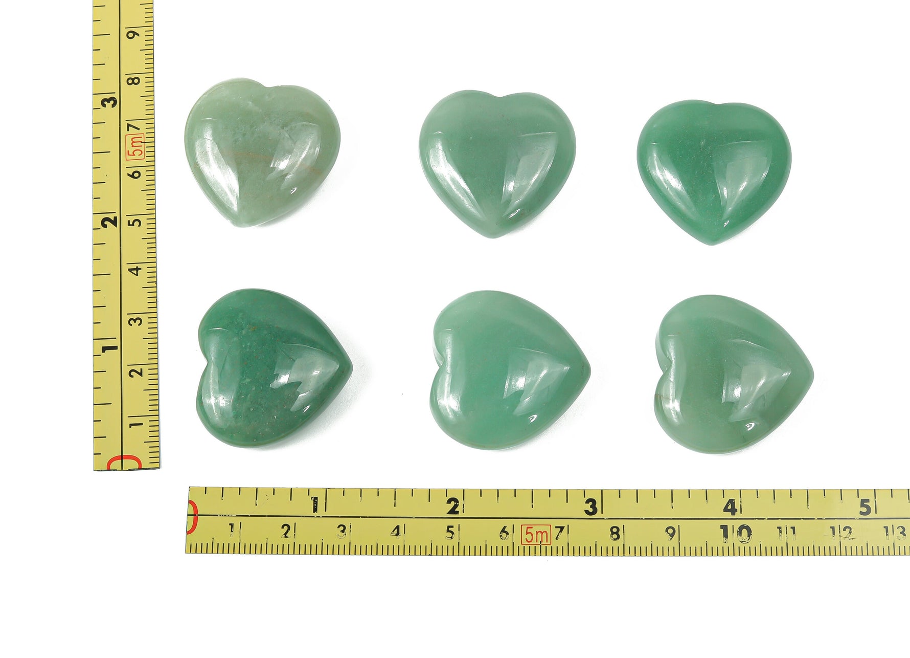 A 30mm Aventurine heart-shaped gemstone from GemstoneGO, showcasing a smooth, polished green stone with natural color variations.