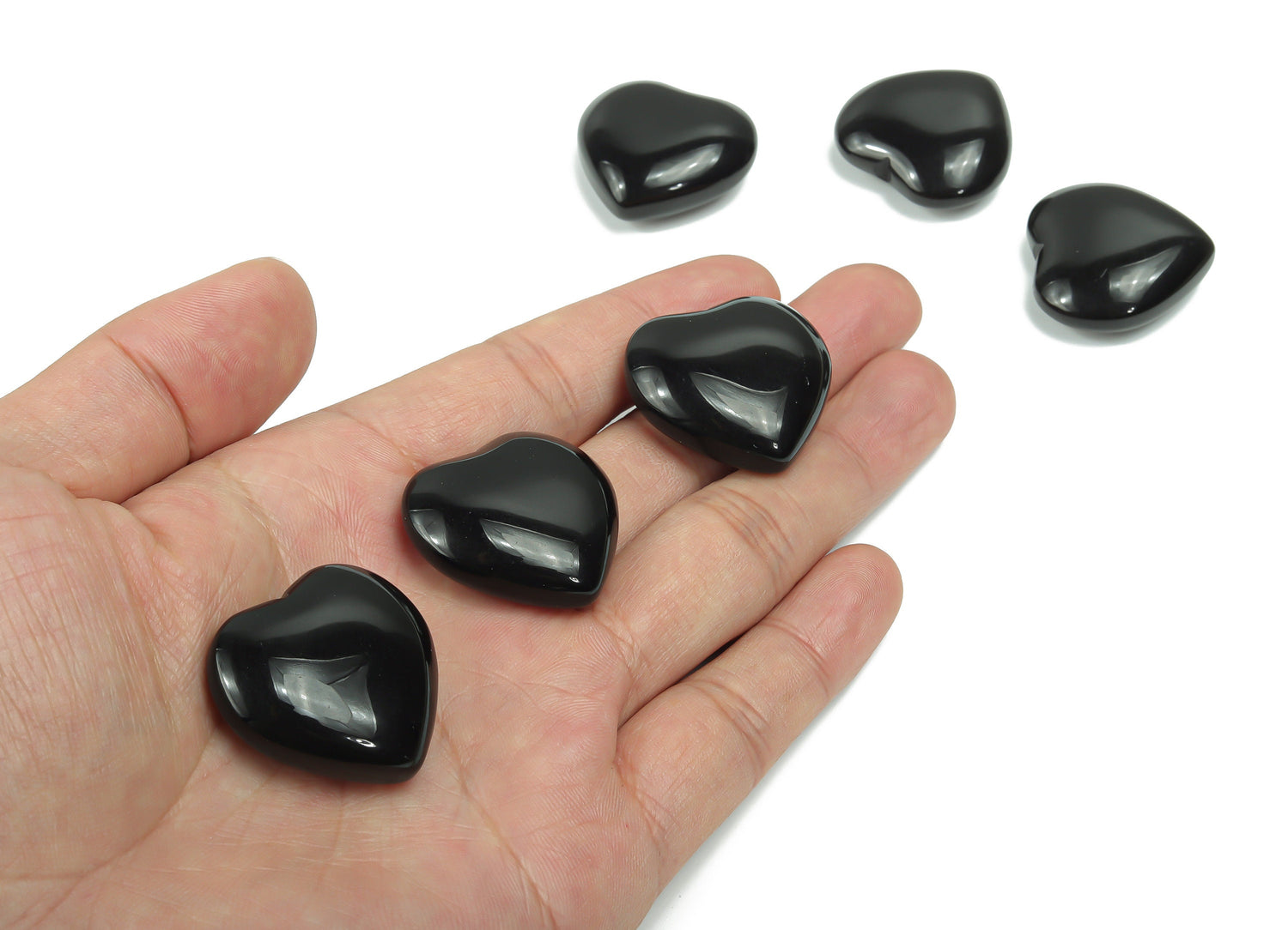 Gema de corazón de obsidiana - 30mm - HE1192