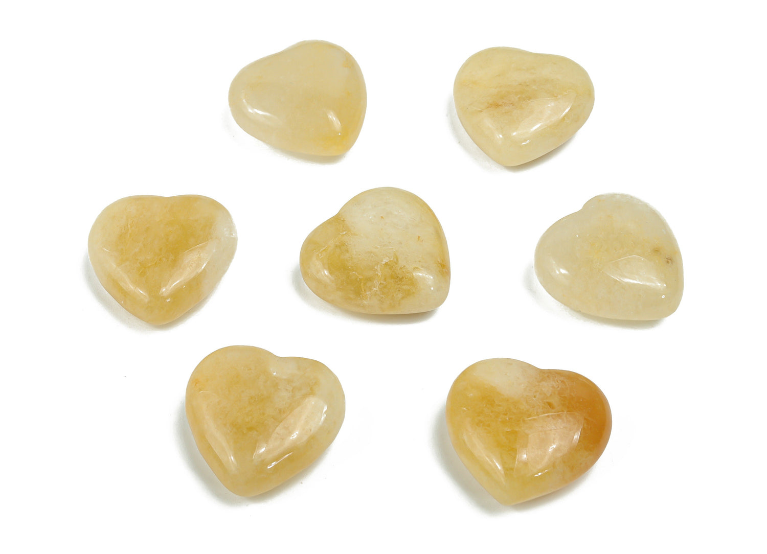 Yellow Jade Heart Gemstone - 25mm - HE1118