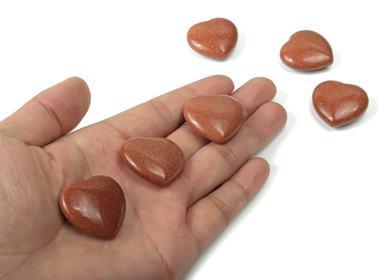 Goldstone Heart Gemstone - 30mm - HE1195