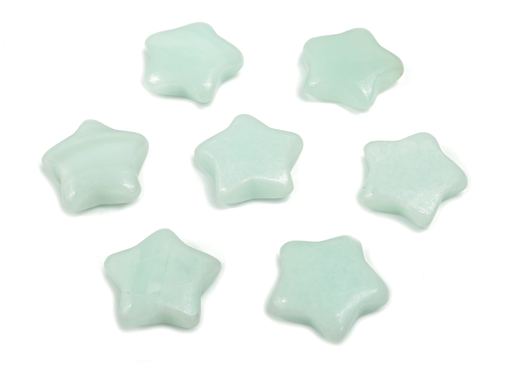 Amazonite star gemstone pendant, 30mm, from GemstoneGO, showcasing a vibrant blue-green star-shaped mineral with intricate natural patterns.