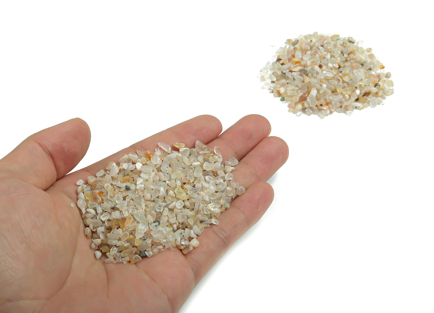 Flower Agate Crystal Chips - Cherry Blossom - Semi Tumbled Stone - Bulk - 2-6mm - CP1002