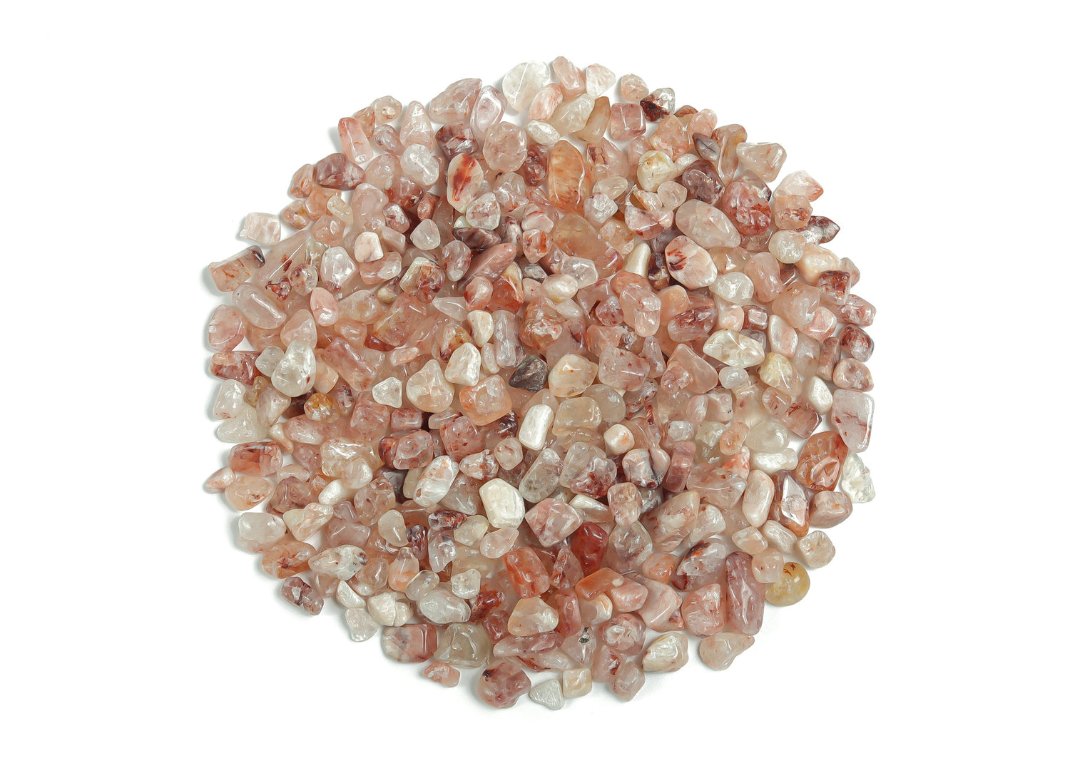 Éclats de quartz hématoïde rouge ?€? Éclats de pierres précieuses ?€? Éclats de cristal semi-polis - Cristal en vrac - 5-15 mm - CP1054