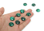 Malachite crystal donut pendant from GemstoneGO with a 16mm Pi Stone, showcasing vibrant green banded patterns and polished finish.