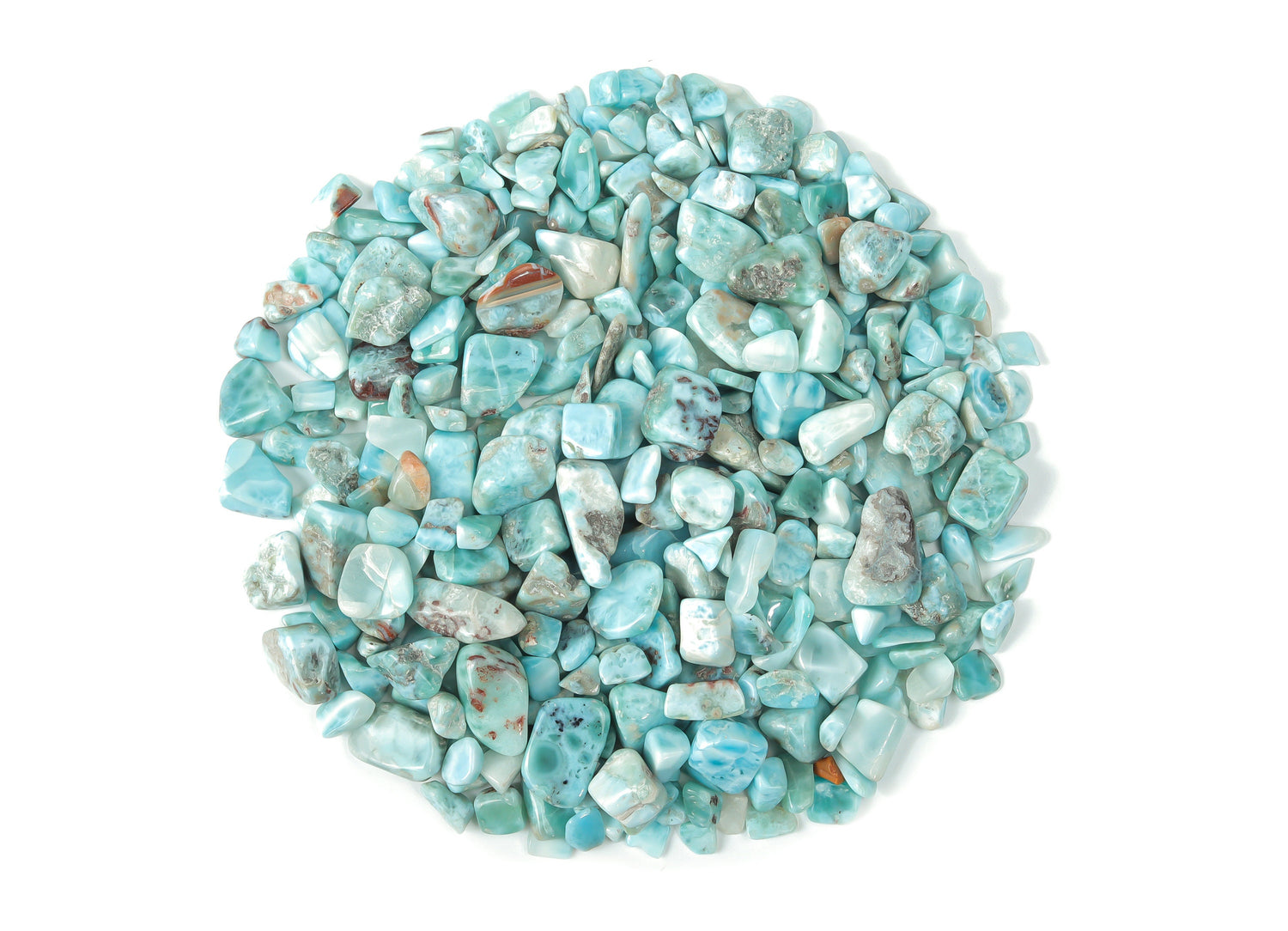 Piedras de Larimar en Chips - Semi Pulidas - A Granel - 7-12mm - CP1117