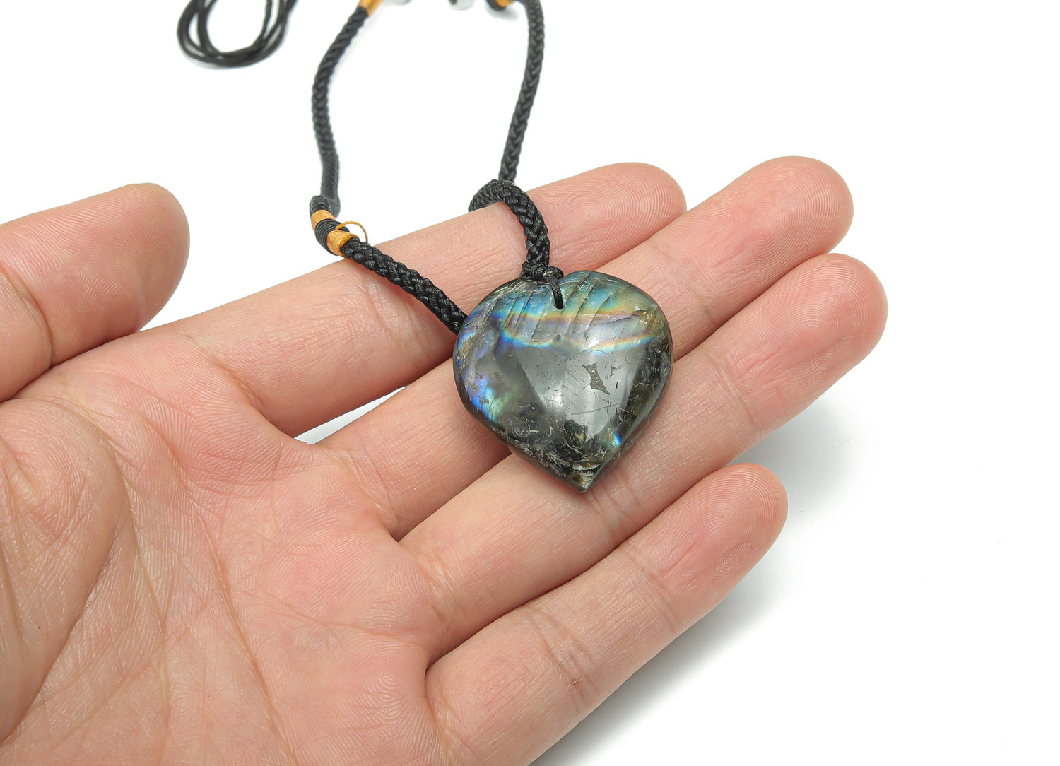 Labradorite Heart Crystal Necklace - NC1023