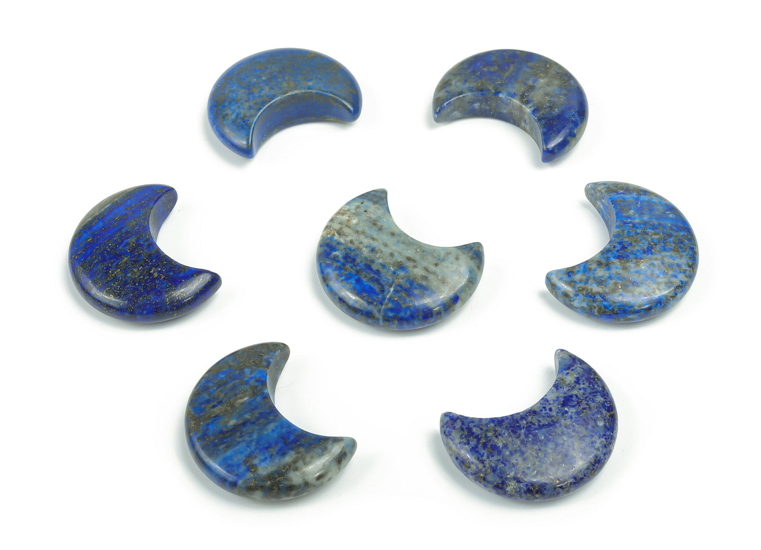 Lune en lapis-lazuli - Lune en cristal - Lune sculptée - Cristal de guérison - Croissant de lune en pierre précieuse - 3 x 1,6 cm - MO1056