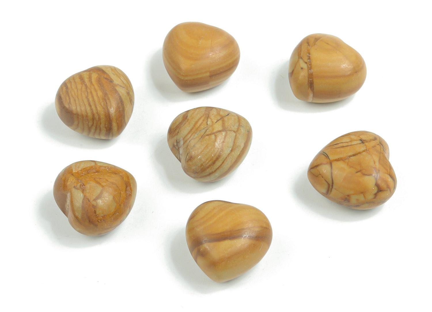 Walnut Jasper Heart Gemstone - Puffy Heart Shaped - 15x15x9mm - HE1035