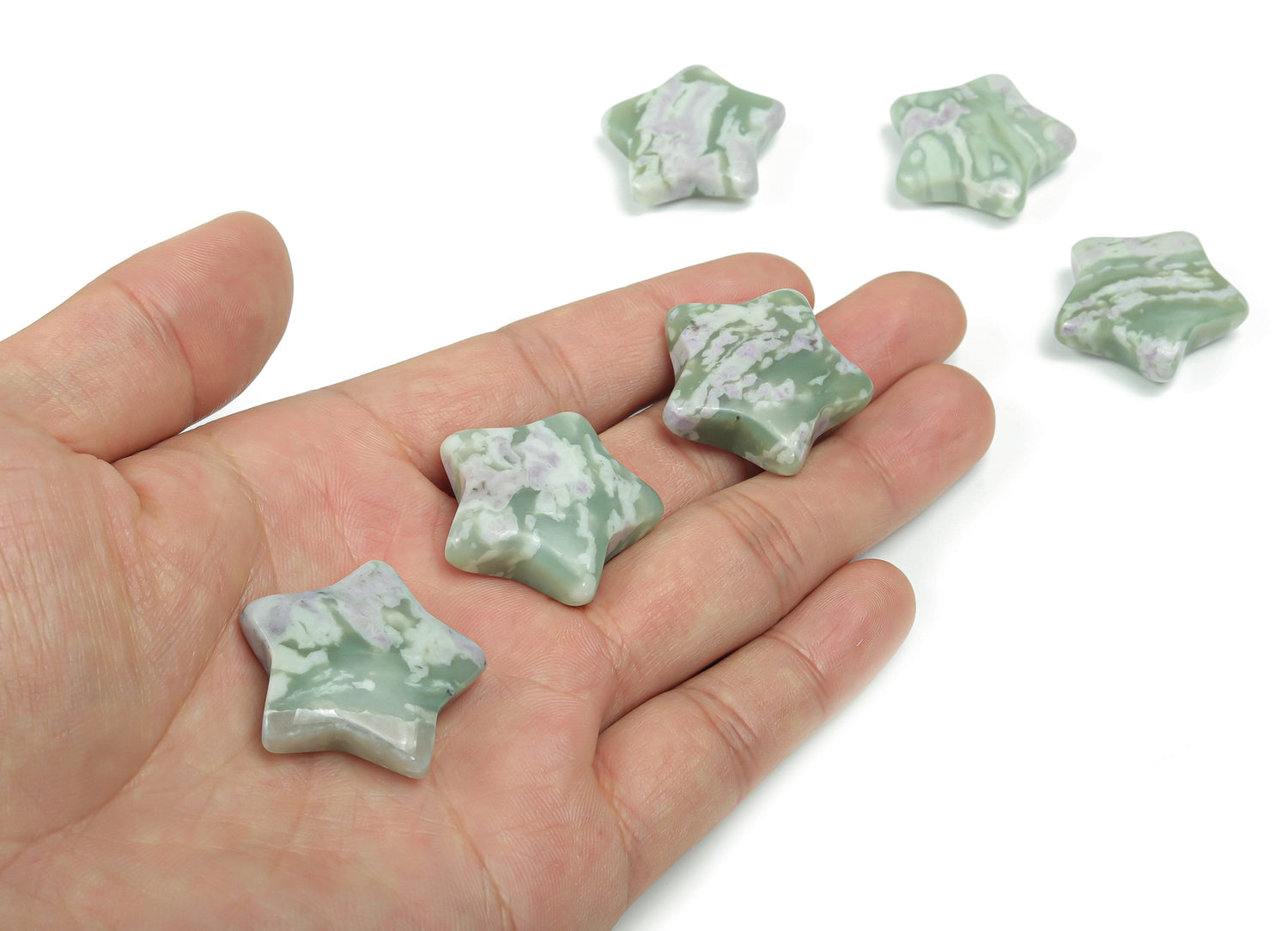 Peace Jade Star Gemstone - 30mm - ST1039