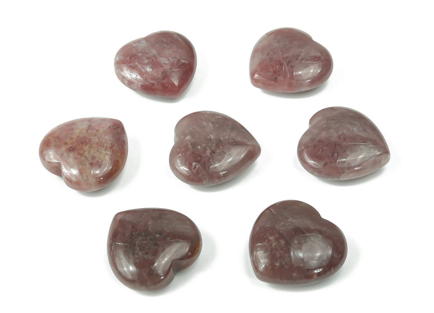 Strawberry Quartz Heart Gemstone - 30mm - HE1193