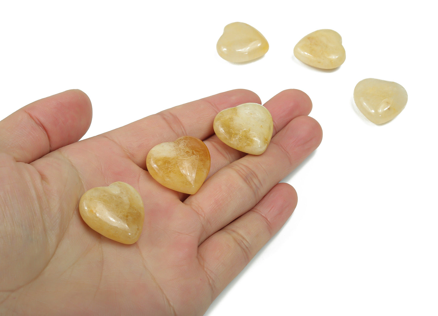 Yellow Jade Heart Gemstone - 25mm - HE1118