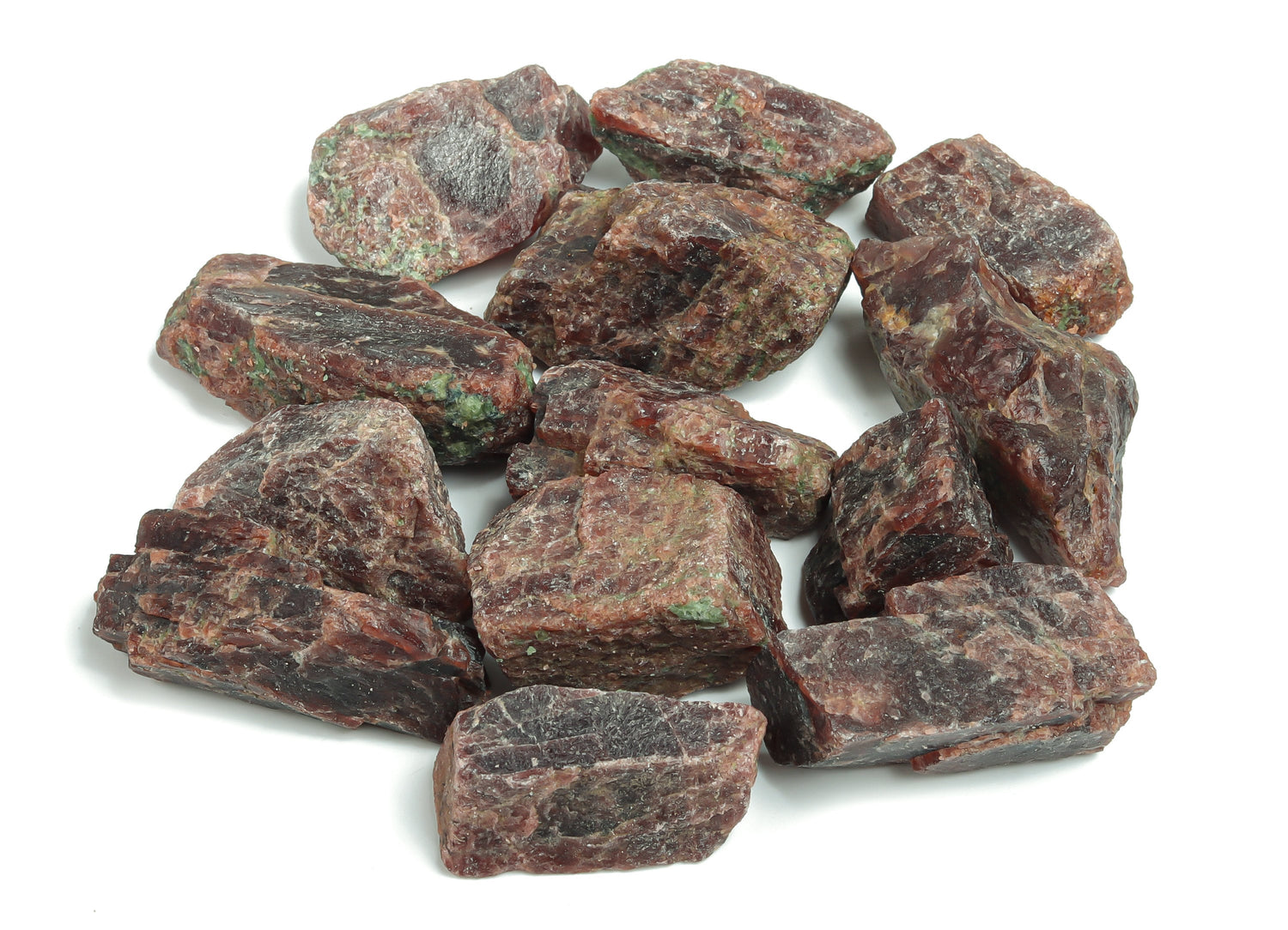 Raw garnet gemstone from GemstoneGO, showing its natural deep red color and rough, uncut mineral texture.