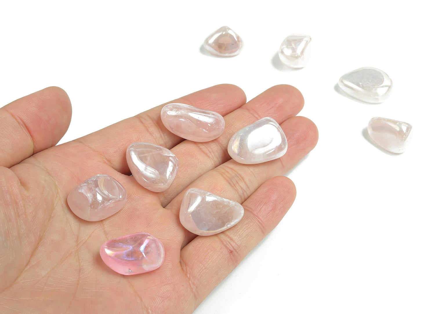 Angel Aura Quartz Tumbled - Pink Aura Crystal - TU1160