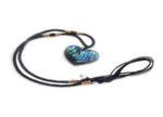Labradorite heart crystal necklace from GemstoneGO featuring a polished labradorite pendant on a silver chain.