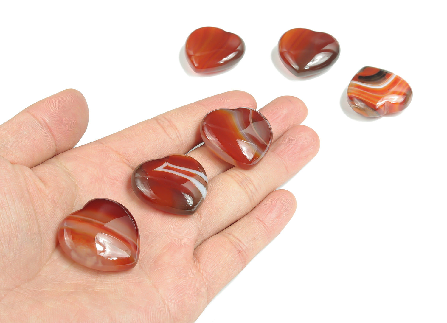Carnelian Heart Gemstone - 30mm - HE1196
