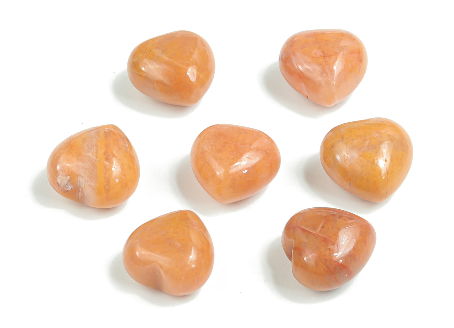 Gema de corazón de aventurina naranja - En forma de corazón inflado - 15x15x9mm - HE1034