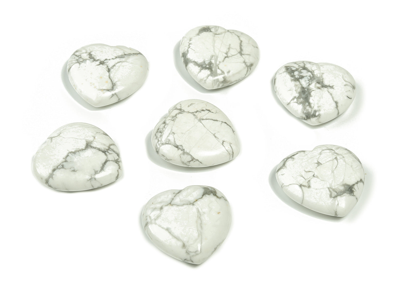 Cœur en howlite ?€? Pierre précieuse en howlite ?€? Cœur en howlite naturelle - Cristaux de guérison - 3 cm - HE1180