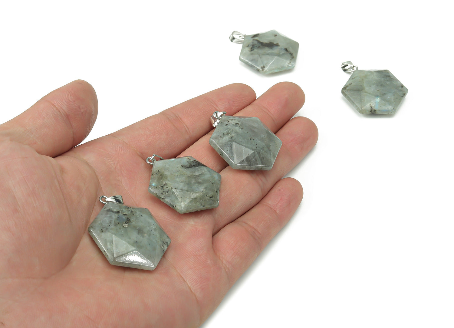 Labradorite Star Merkaba Crystal Pendant - Jewelry Making Supplies - NC1059