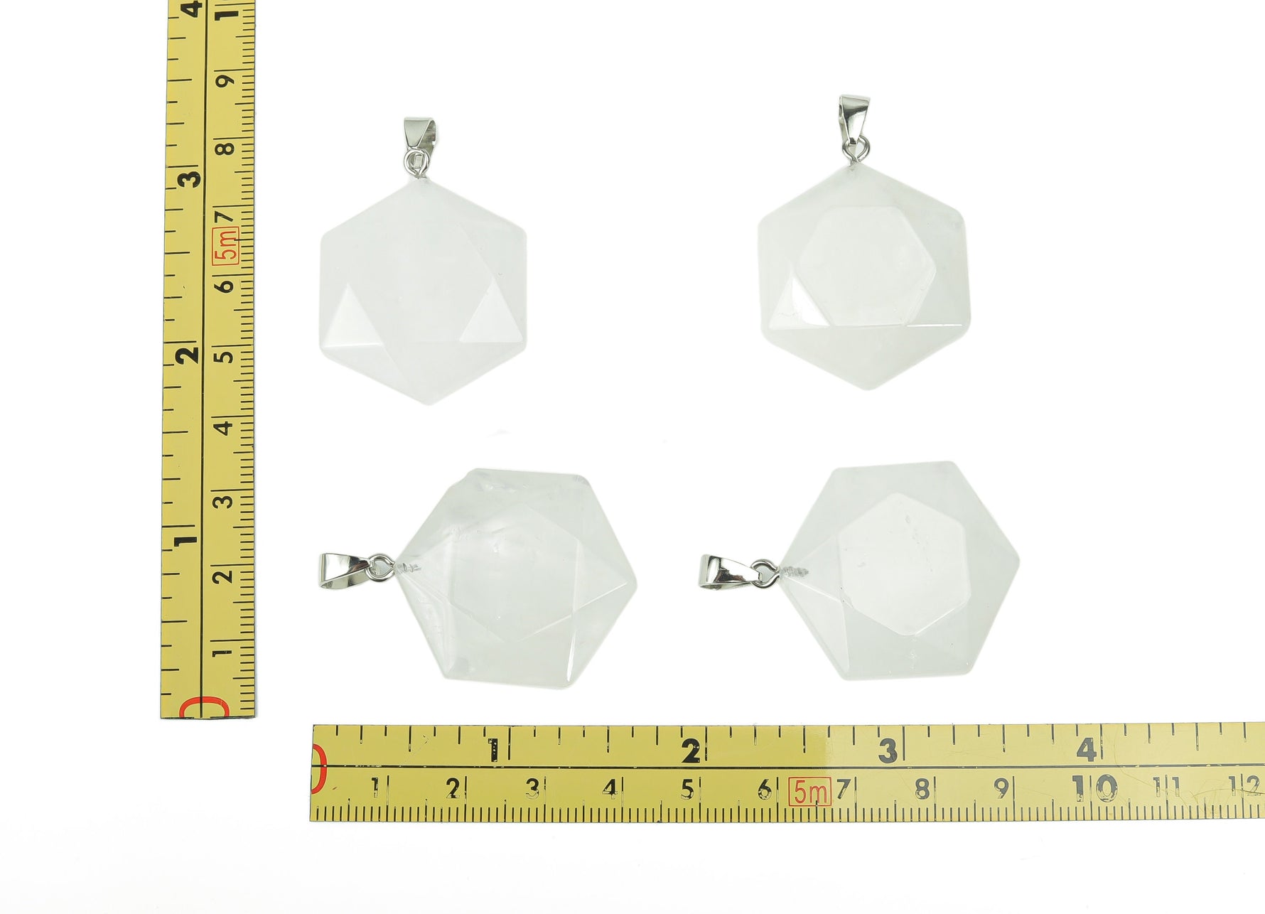 Clear Quartz Star Merkaba crystal pendant from GemstoneGO, featuring a polished star-shaped pendant for jewelry making.