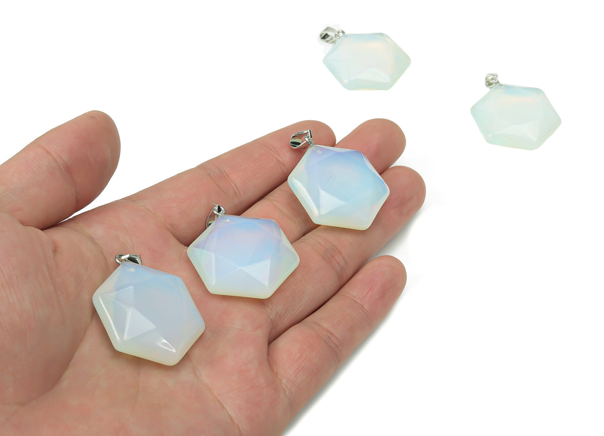 Opalite star Merkaba crystal pendant from GemstoneGO, featuring a celestial star shape ideal for jewelry making supplies.