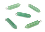 Aventurine point crystal pendant from GemstoneGO, natural green gemstone with pointed shape, ideal for jewelry making supplies.