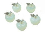 Opalite apple-shaped crystal carving from GemstoneGO, 30mm size, showcasing smooth, polished gemstone with a luminous glow.