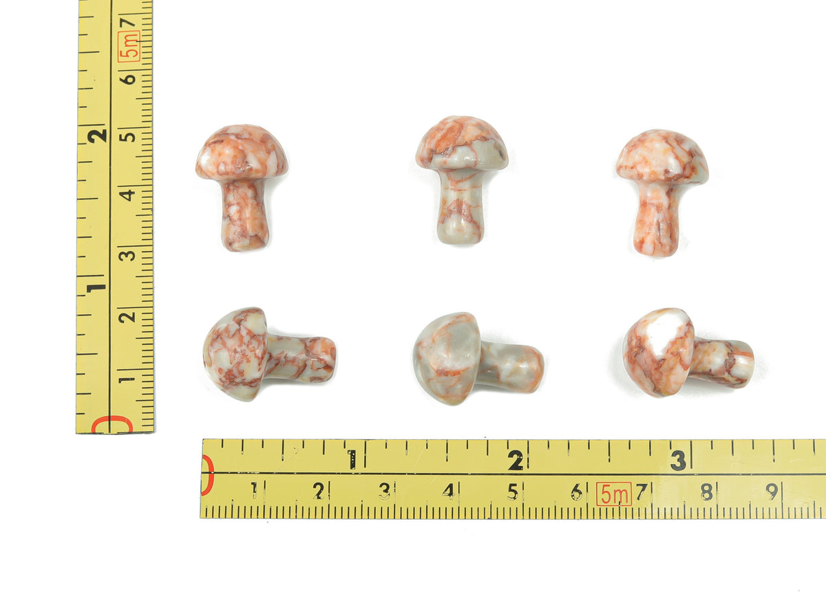 Red Network Jasper mushroom-shaped gemstone, 20mm, featuring red veined patterns, crafted by GemstoneGO.