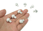 20mm Howlite mushroom carved gemstone from GemstoneGO, featuring a smooth, white and gray natural stone with detailed mushroom carving.