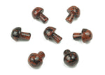 Mahogany Obsidian mushroom carved gemstone, 20mm, with smooth rounded cap and carved stem, from GemstoneGO.