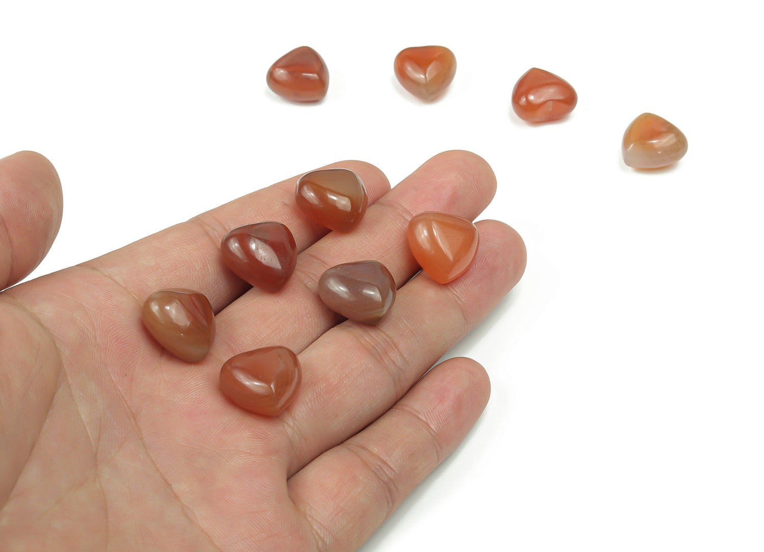Carnelian Heart Gemstone - Puffy Heart Shaped - 15x15x9mm - HE1033