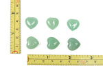 Aventurine heart-shaped gemstone pendant, puffy heart design, 15x15x9mm, vibrant green with natural gemstone details.
