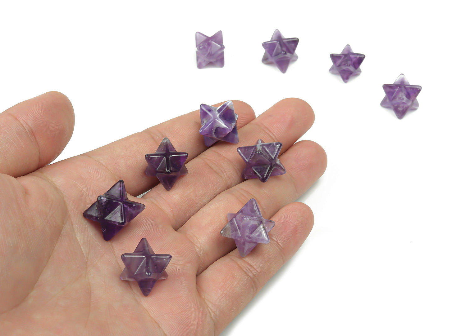 Amethyst Merkaba Star Crystal - Reiki Healing - 13mm - ME1015