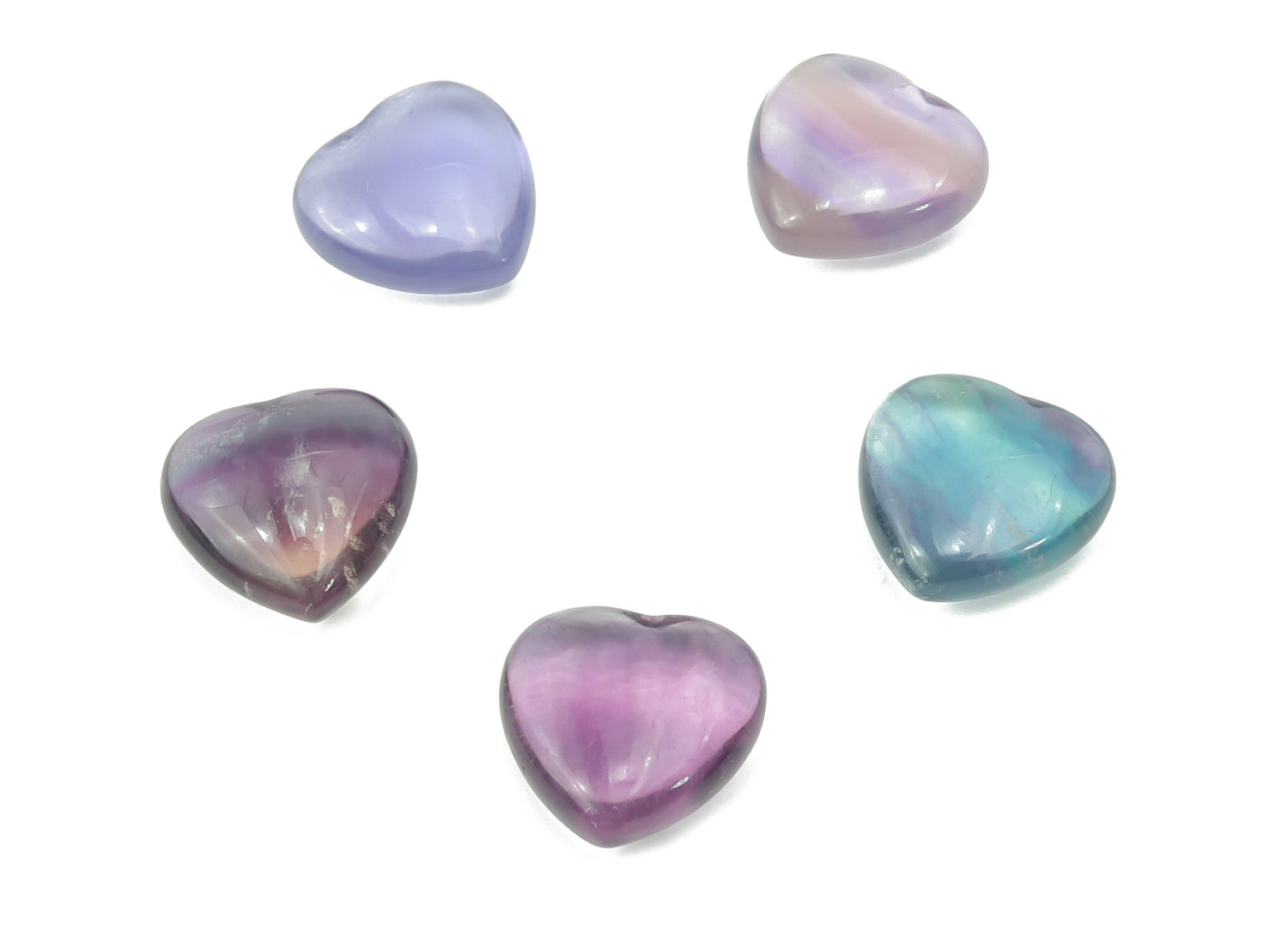 Fluorite Heart Gemstone - 16x16x7mm - HE1267