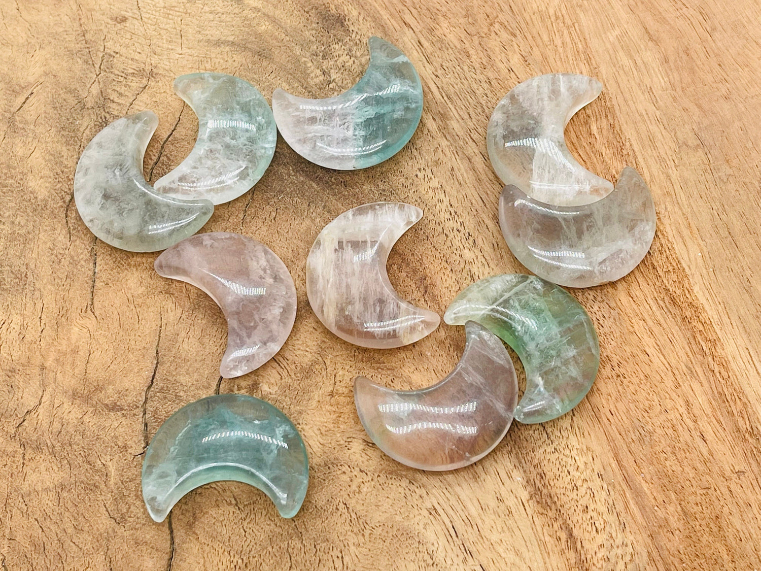 Fluorite Gemstone Moon - 30mm - MO1057
