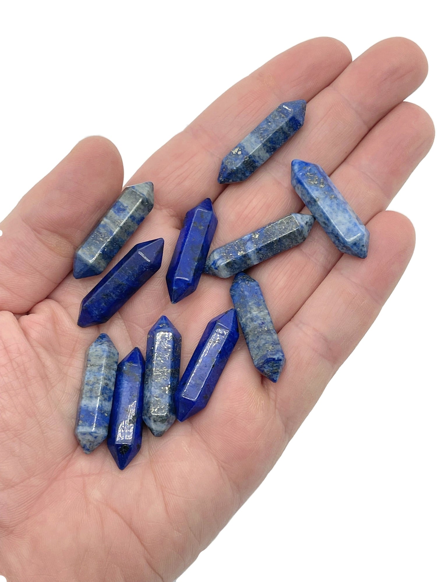 Pointe de cristal sculptée en lapis-lazuli - 33 mm - PO1012