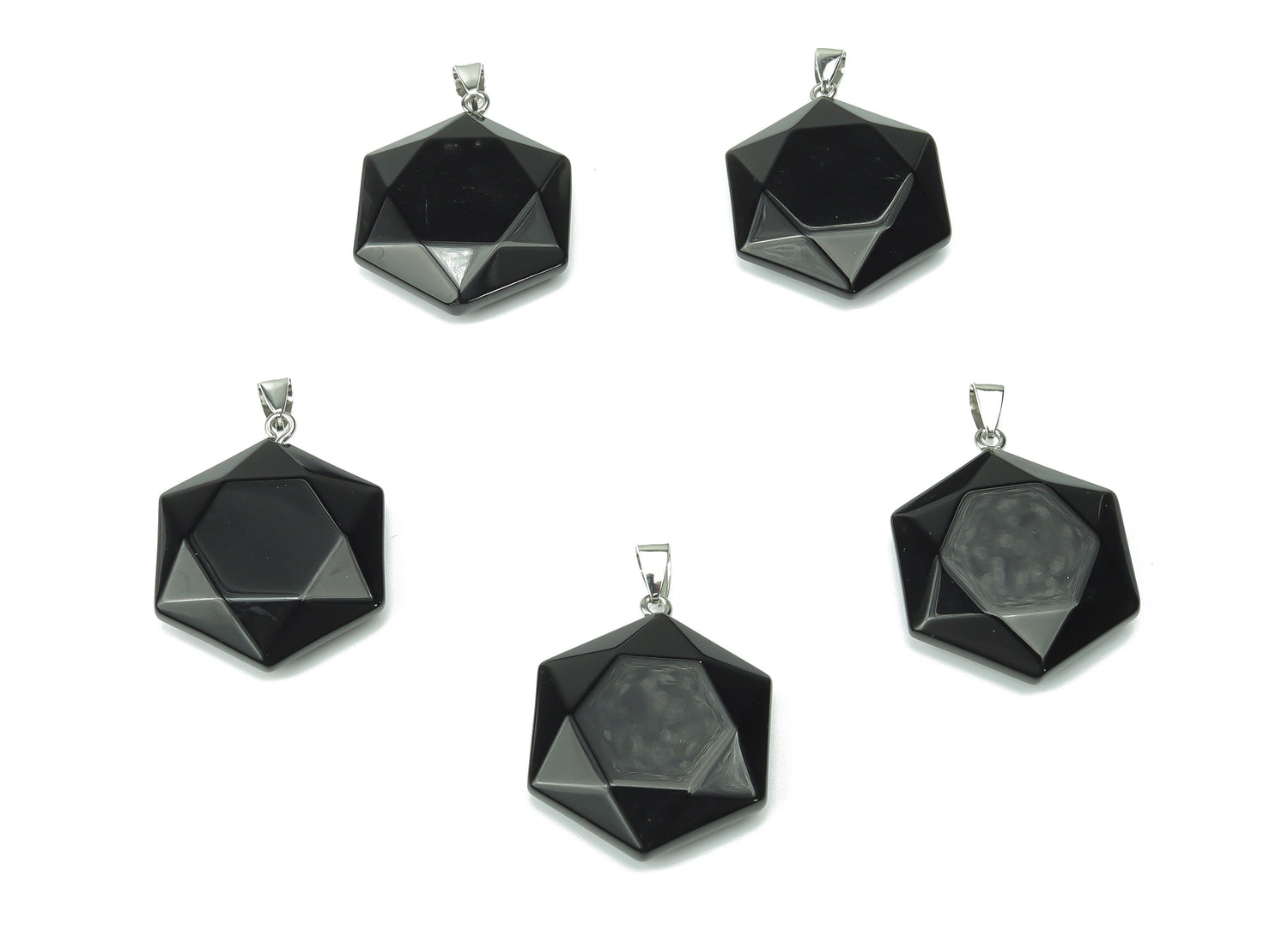 Obsidian star pendant by GemstoneGO, natural crystal necklace with a polished star-shaped pendant for jewelry making.