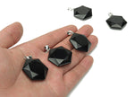 Obsidian star pendant necklace by GemstoneGO, featuring a natural black crystal star charm for jewelry making supplies.