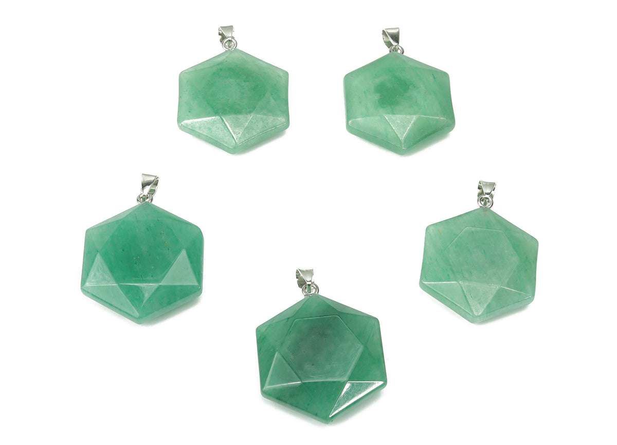 Aventurine star Merkaba pendant from GemstoneGO, made of green aventurine gemstone, designed for jewelry making supplies.
