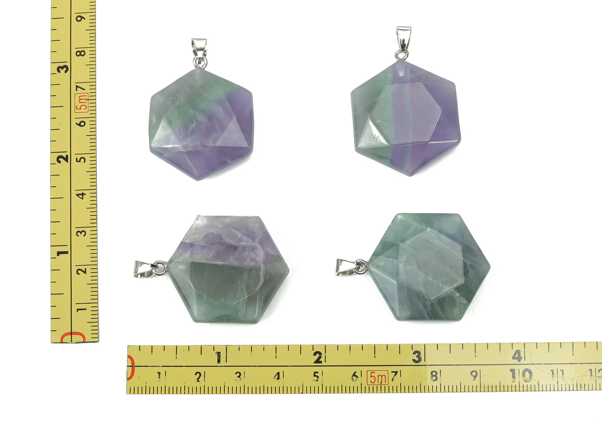 Fluorite Star Merkaba crystal pendant from GemstoneGO, showcasing a colorful gemstone with star and merkaba shapes for jewelry making.