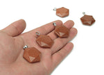 Goldstone Star Merkaba crystal pendant by GemstoneGO, featuring a shimmering goldstone star-shaped pendant for jewelry making.