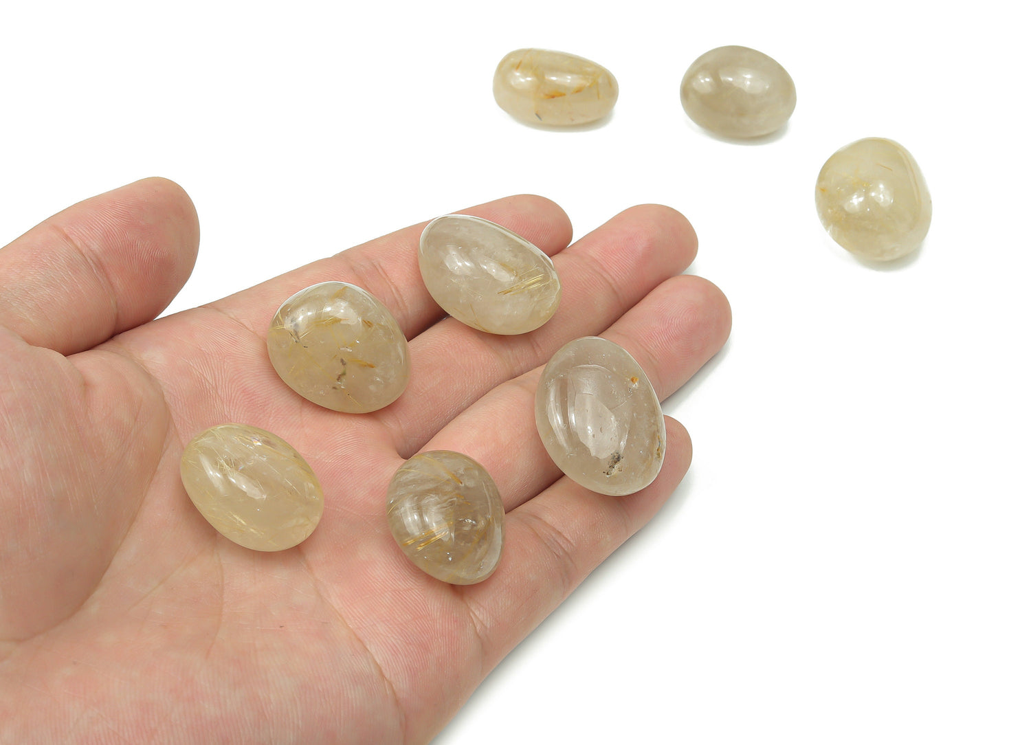 Pierre roulée en quartz rutile doré - TU1010