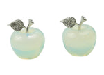 Opalite apple-shaped crystal carving by GemstoneGO, 30mm, showcasing smooth polished surface and vibrant, glowing appearance.