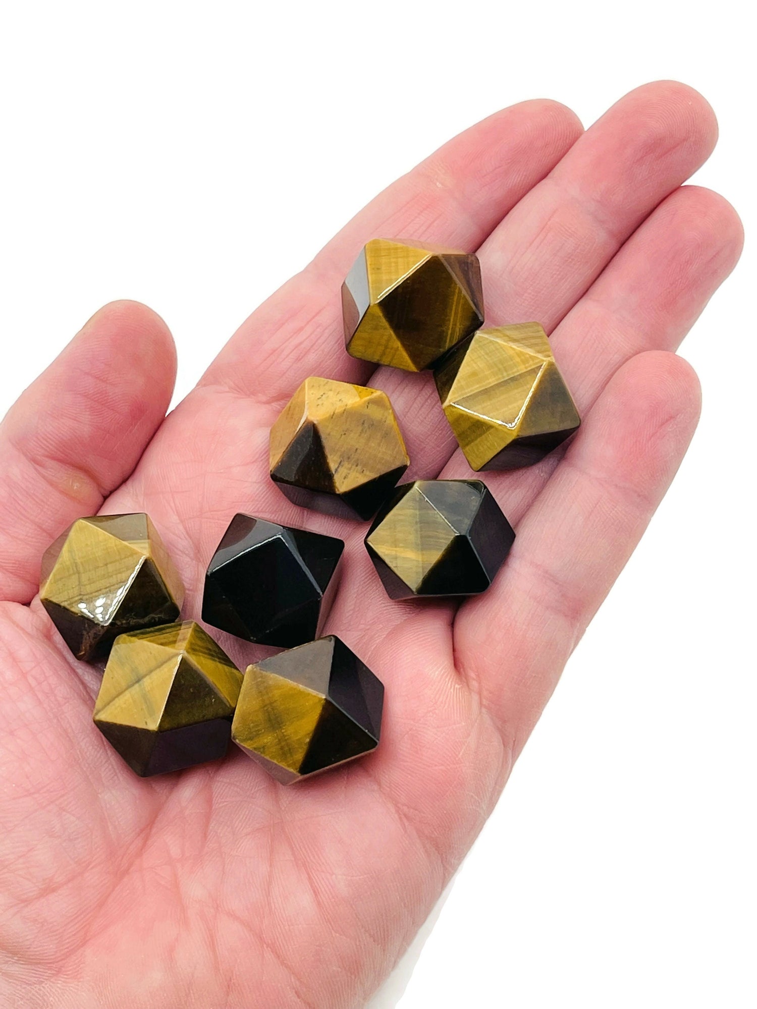 Tiger Eye Polyhedron Carved Gemstone - 20mm - PL1001