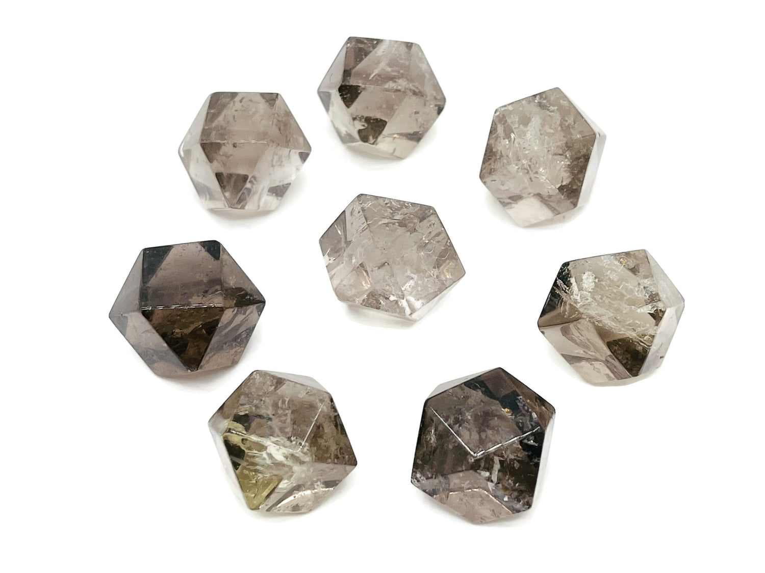 Smoky Quartz Polyhedron Carved Gemstone - 20mm - PL1002