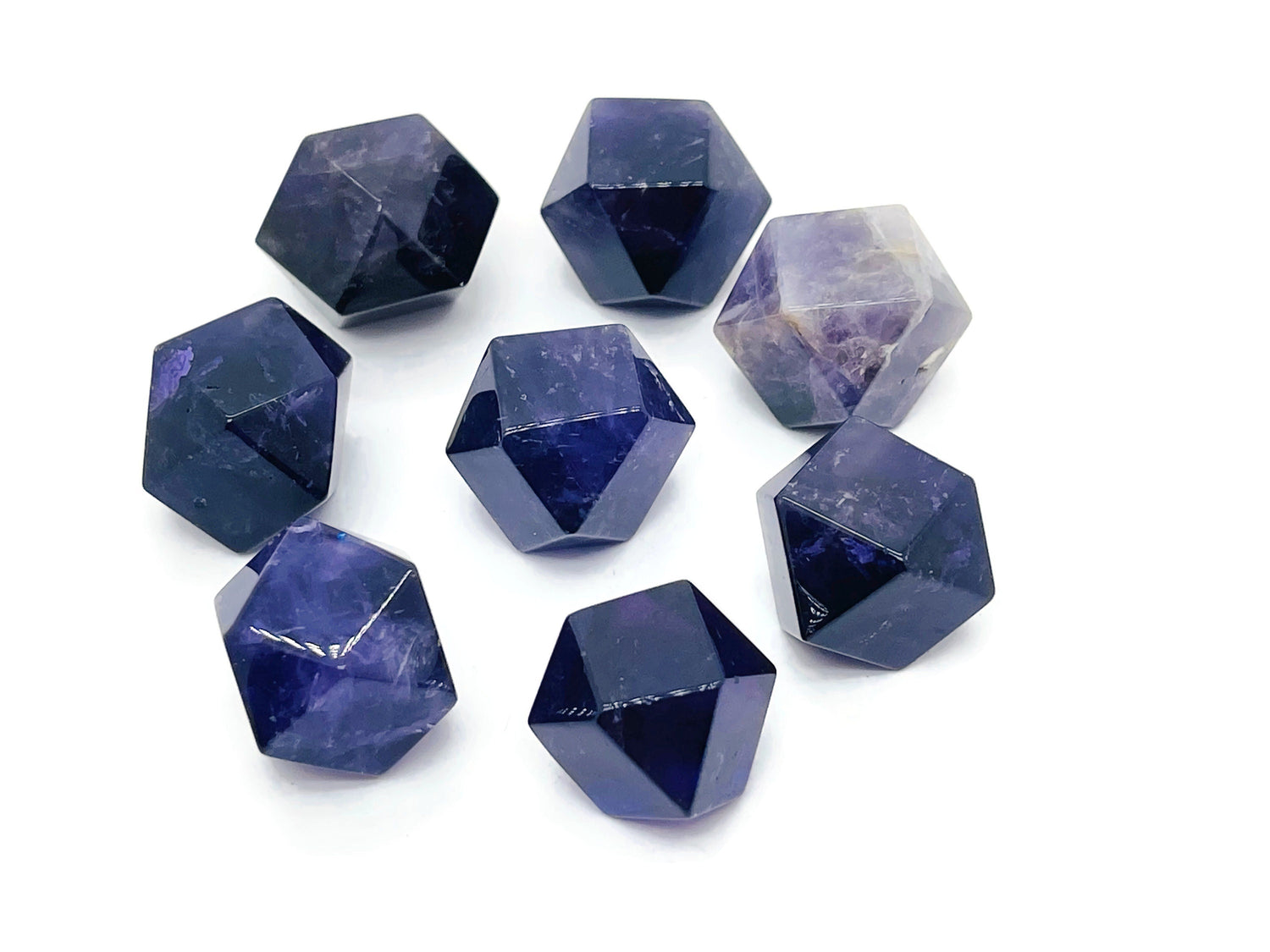 Amethyst Polyhedron Carved Gemstone - 20mm - PL1007