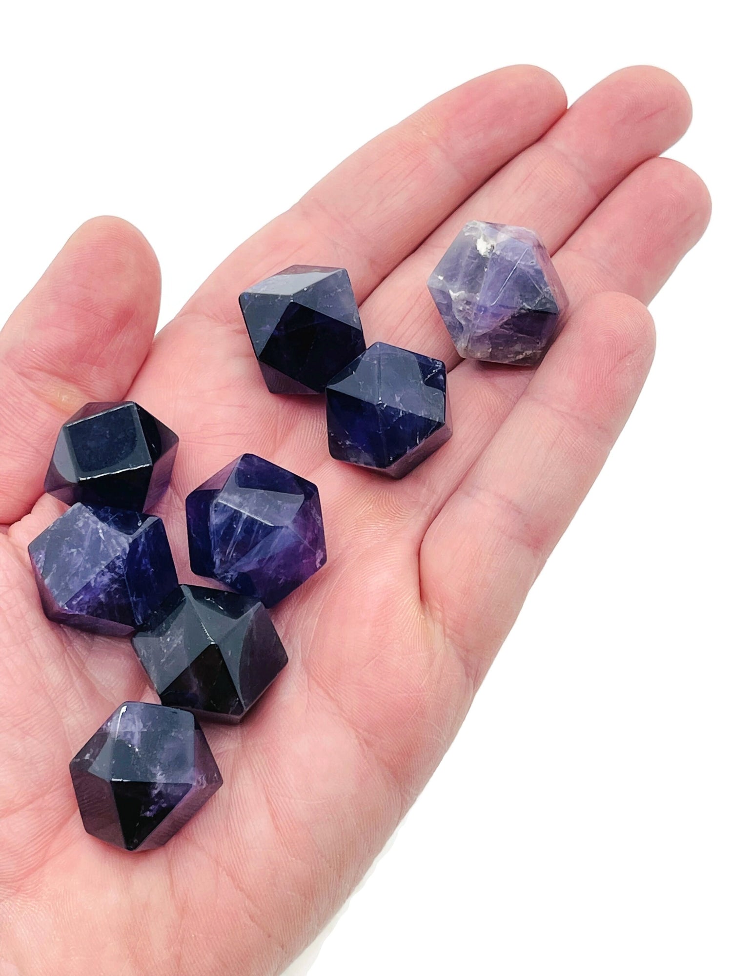 Amethyst Polyhedron Carved Gemstone - 20mm - PL1007