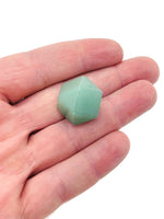 20mm Aventurine polyhedron carved gemstone from GemstoneGO, showcasing a vibrant green, faceted gemstone with detailed craftsmanship.